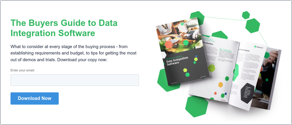 The Buyers Guide to Data Integration Software What to consider at every stage of the buying process - from establishing requirements and budget, to tips for getting the most out of demos and trials. Download your copy now: